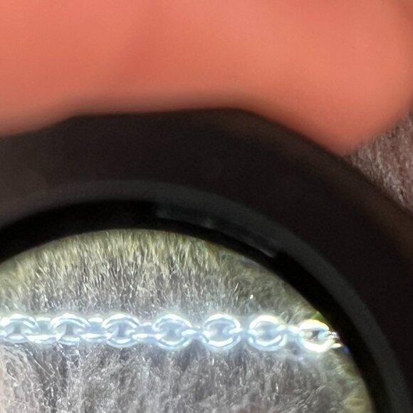 Blue & Green Dichroic Glass Pendant • 18” Italian 925 Sterling Silver Chain - Picture 9 of 12